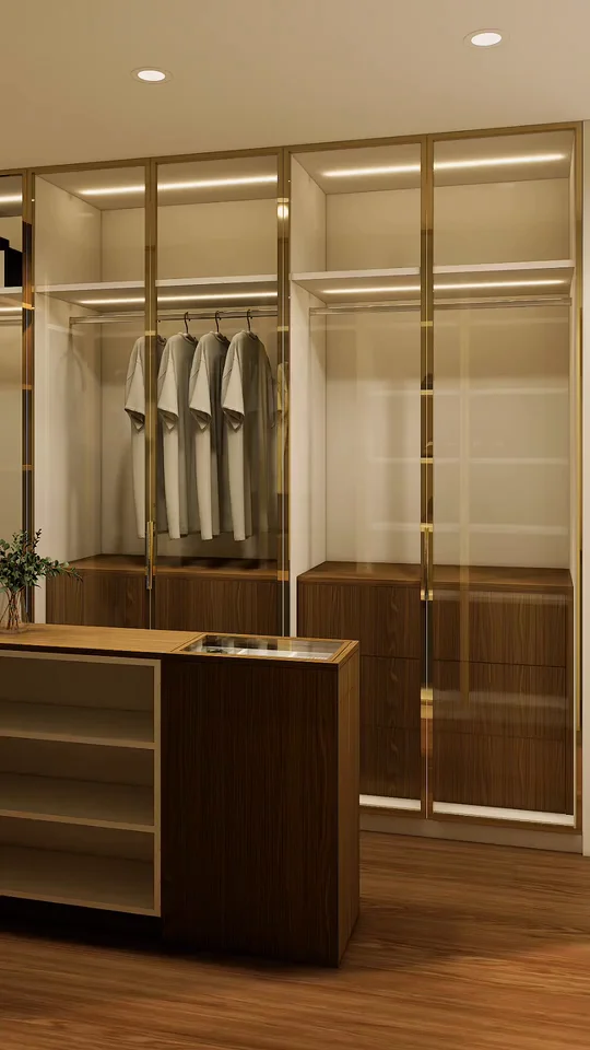 O mesmo closet em madeira